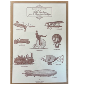 Tirage d’art Folles Machines pour le Transport Moderne imprimé à la main en letterpress papier épais 100% coton (possibilité d’encadrer)