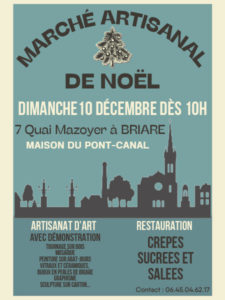 Marché arisanal briare 10 décembre 2023