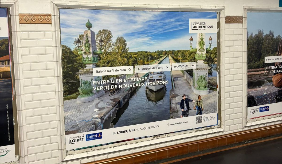 Campagne de pub sur le Loiret dans le métro Parisien avec les vélos de la Maison du Pont Canal
